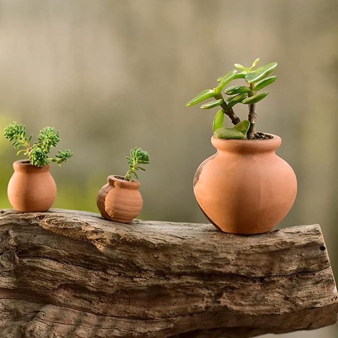 HANABASS 6pcs Mini Terracotta Pots Miniature Flower Pots Compact Containers for Crafts DIY Garden Plants Office Decor Mini House Accessories 1.5X1.5 Inch