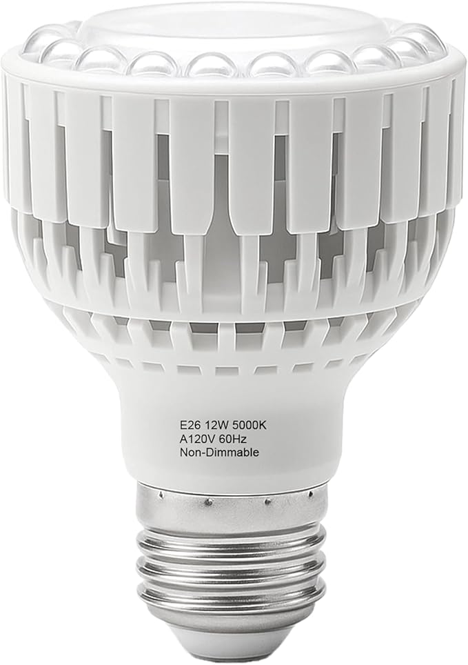 GooingTop LED Grow Bulb,12W (80Watts Equiv) 5000K White Full Spectrum Plant Light for Indoor Plant Growing,Super Bright & High Output,1 Pack