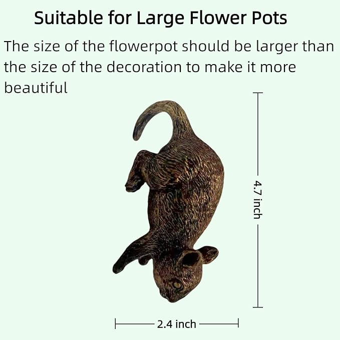 Plant Decorations for Pots, Fairy Garden Accessories, Flower Pot Decorations,Garden Sculptures & Statues, Can Also be Used As Outdoor Statues (Rat)