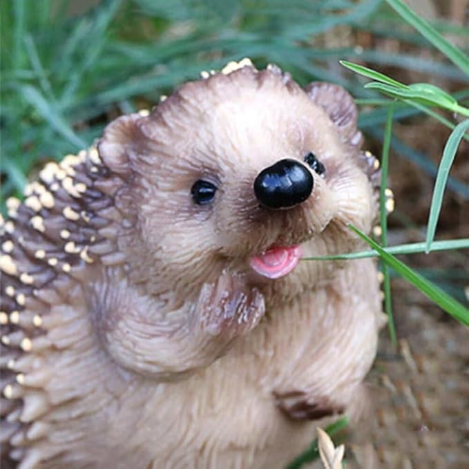 1PCS Miniature Hedgehog Figurines Simulated Hedgehog Statue Adorable Garden Hedgehog Statue Decoration Lively Animal Sculpture Hedgehog Ornaments for Home Patio Lawn Outdoor A