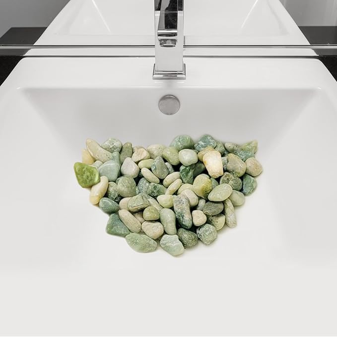 20 lbs Jade River Rocks for Landscaping, 1-2 Inch Decorative Pebbles River Stones for Plants Indoor, Vases, Yard, Crafting and Garden
