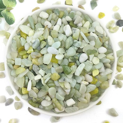 5LB Succulent and Cactus Jade Pebbles, 3/8 Inch Natural Decorative Polished Stones, River Rocks for Indoor Plants, Vases, Planters and Outdoor Gardening