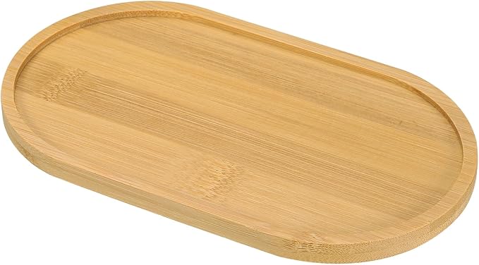 PATIKIL Bamboo Wood Saucer, 7x4 Inch Rectangular Wooden Plant Drainage Tray Bonsai Plants Saucer Succulent Pot for Home Balcony