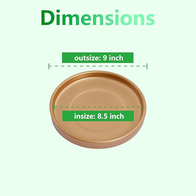 Ceramic Saucer 9 inch Round Saucer for Succulent Planter | Planter Tray (Gold, 9 inch)