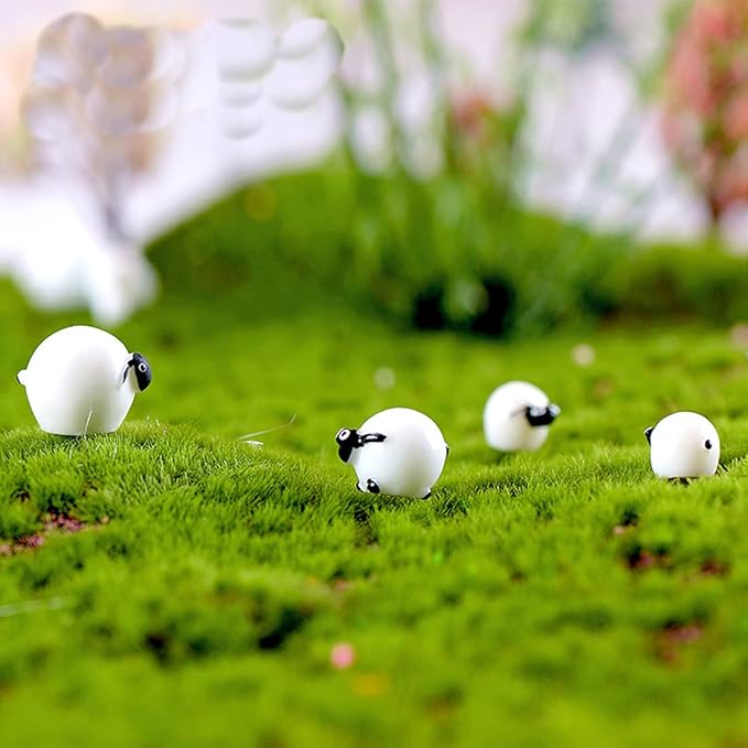9pcs Sheep Micro Landscape Ornaments, Miniature Figurines Fairy Garden Accessories, Garden DIY Kit