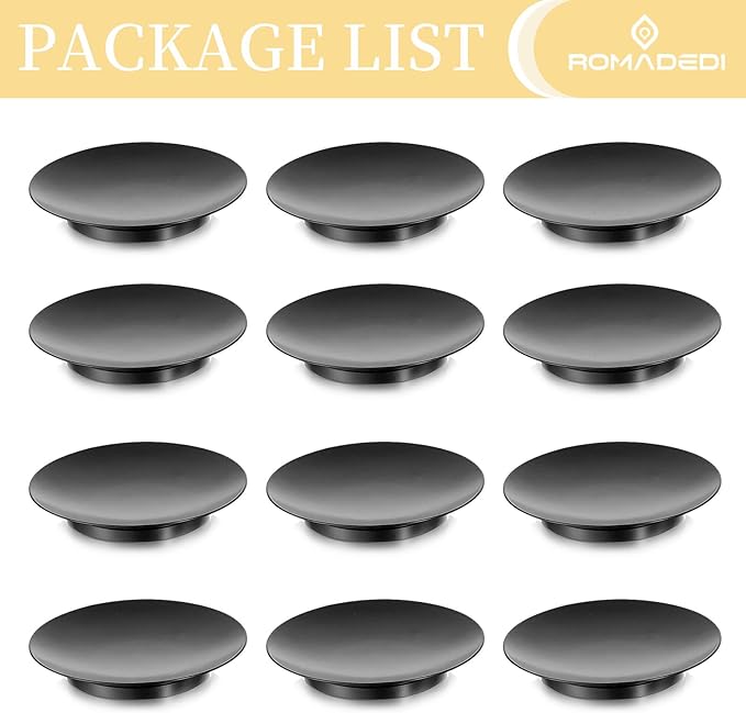 Romadedi Iron Plate Candle Holder, Black Candle Holders for Pillar Candles, Set of 12 Small Candle Tray, Pillar Candle Holder Plate Metal Candle Stand for Coffee Table Decor, Wedding, Home Decor