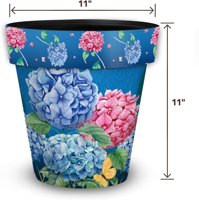 Briarwood Lane Spring Planter 11.75" x 11" x 11" Colorful Hydrangeas Medium for Spring Planter