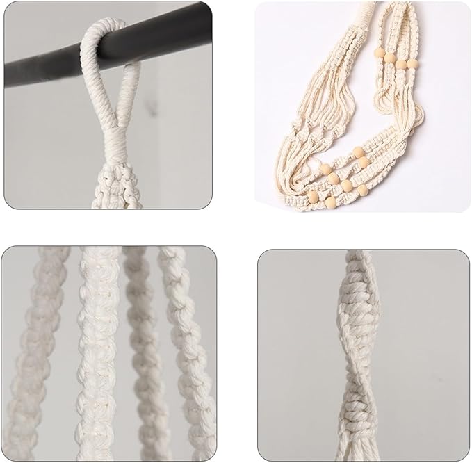 Hanging Planters with Macrame Plant Hangers for Indoor Outdoor Plants, 3 Set Hanging Baskets Flower Pots Holders 35''/27''/21'', Self-Watering Pots 7''/6''/5.5'', Boho Home Decor, Green