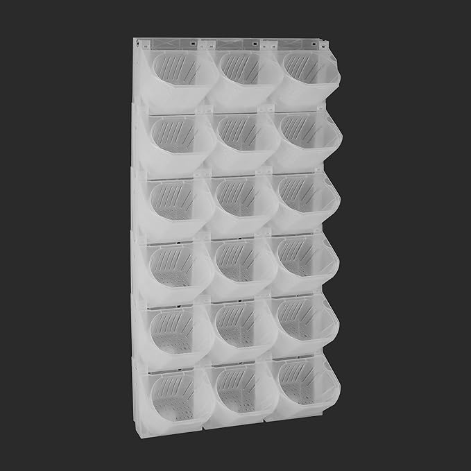 Wall Planter with 36 Pots, Wall-Mounted Indoor & Outdoor Flower Pot Holder, Vertical Garden Plastic Planter for Flowers, Vegetables, Grass (White)