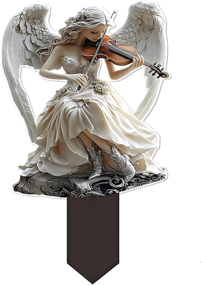 Garden Decor, Acrylic 2D Stake, Pot Plants Garden Yard Lawn Outdoor Fairy Statue Ornaments, Fairy Garden Accessories Decoration (Style B)