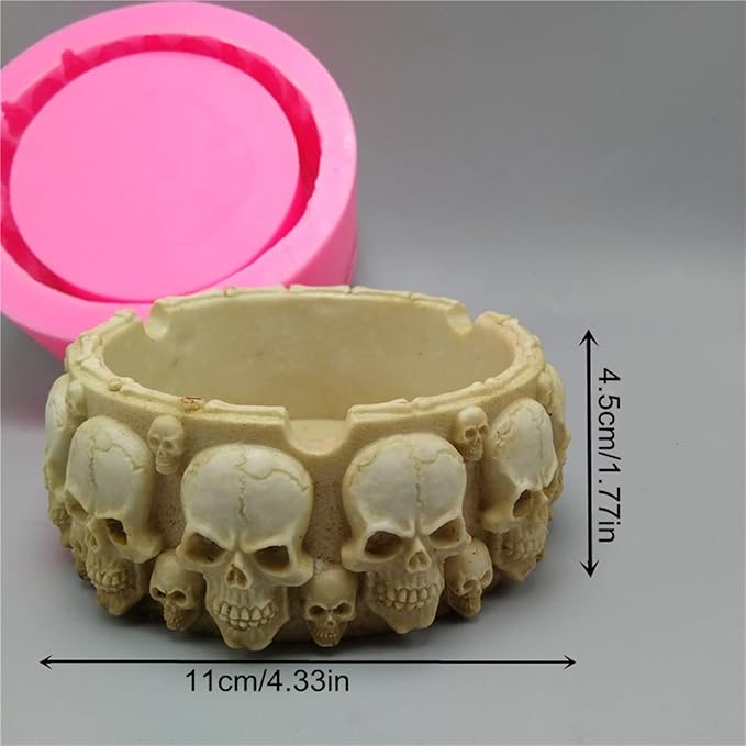 Skull Concrete Flower Pot Cement Molds Silicone Plant Molds Candle Holder Mould Epoxy Resin Mold Jewelry Storage Box Mold