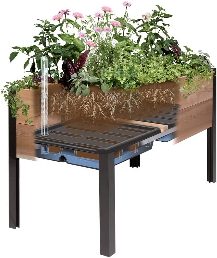 Gardener's Supply Company Self Watering Planter Insert for Raised Planter Box | Water Reservoirs Fits 2ft X 4ft Elevated Garden Bed for Outdoor Vegetables Herbs & Flower Growing