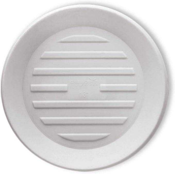 Crescent Garden Universal Round Planter Saucer, Durable Drainage Dish for Plant Pots, Heavy-Duty Plant Dishes Saucer, Indoor & Outdoor Plant Trays - Cloud White (8.5 inch Inner, 11 inch Outer)
