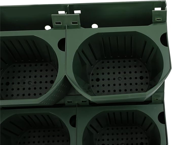 Wall Mounted Vertical Garden Planter with 36 Pots, 6 Row Vertical Stackable Hanging Planters, Indoor Outdoor Flower Pot Holder for Herbs Vegetables Fruits (Army Green)
