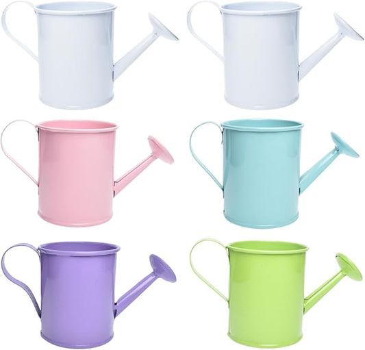 Mini Handmade Decorative Watering Can, Set of 6, Height 2.36 inch, Cute Metal Jug for Hand Crafts,Garden Theme Parties, Home Decor and Accessories of Refrigerator Magnets (Height 2.36 inch)