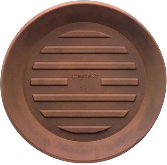 Crescent Garden Universal Round Planter Saucer, Durable Drainage Dish for Plant Pots, Heavy-Duty Plant Dishes Saucer, Indoor & Outdoor Plant Trays - Rust (15.5 inch Inner, 20 inch Outer Diameter)
