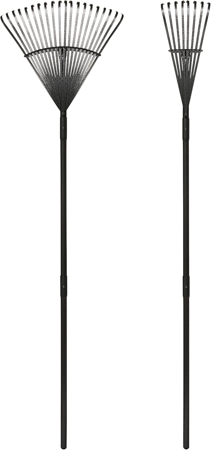 Yard Butler World’s Greatest Rake Set, ILT-208 Garden Rake for Lawncare - Convenient Garden Cleaning Accessory - Lightweight Wooden Handle - Steel Tines - Easy to Maneuver