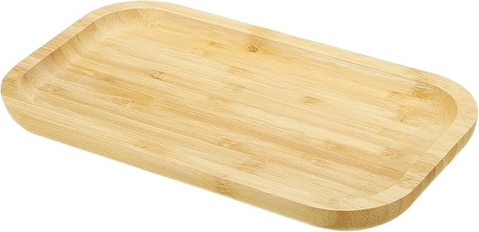 PATIKIL Wood Saucer, 10x6 Inch Rectangular Wooden Plant Drainage Tray Bonsai Plants Saucer Succulent Pot for Home Balcony Patio