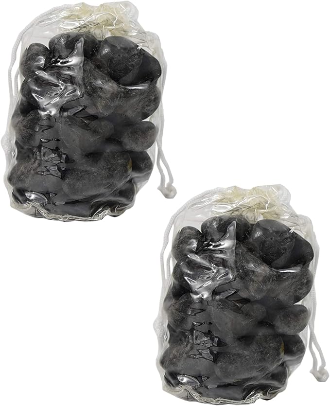 Set of Decorative Stones Perfect for Aquariums, Vase Fillers, Table Scatter, Scrapbooking and Much More! Beautiful Gems! (Black River Stones)