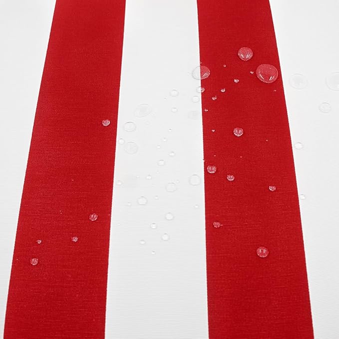 SleepMan Outdoor 17"x16" Chair Cushions with Ties Set of 2, Water Resistant All Weather U-Shape Seat Pads for Patio Garden Furniture Indoor Fade Resistant Patio Cushions (Red Stripe)