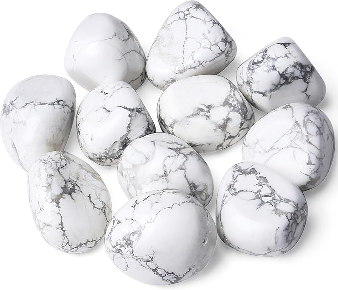 DUQGUHO White Turquoise Crystals Bulk Natural Irregular Polished Stones Tumbled Crystals Gemstone Rocks for Beginners Gift 200g