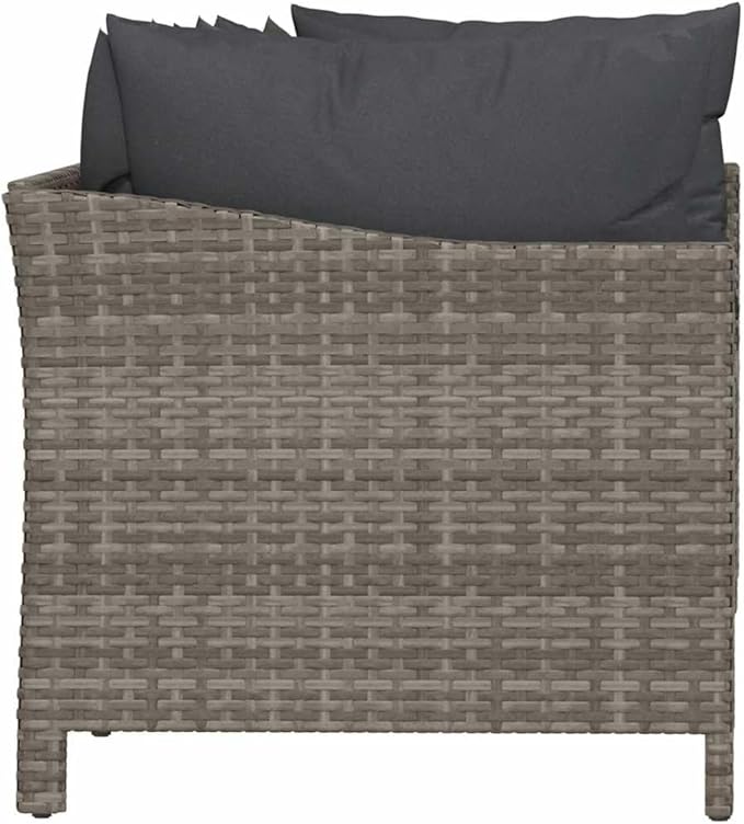 Garden Lounge Set Grey Outdoor Conversation Set Garden Seating Ensemble for Pond Deck
