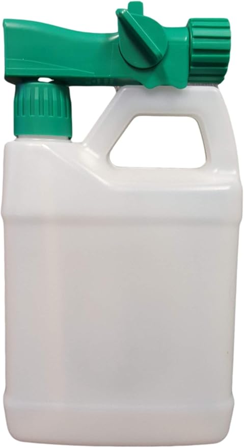 Multi-Use Lawn Hose-End Sprayer 32oz (Pack of 2) Empty Refillable Bottle (Natural, Clear), 30:1 Sprayer, Reusable - Best for Fertilizer, pesticides, herbicides, car wash and Any Other Outdoor Liquid