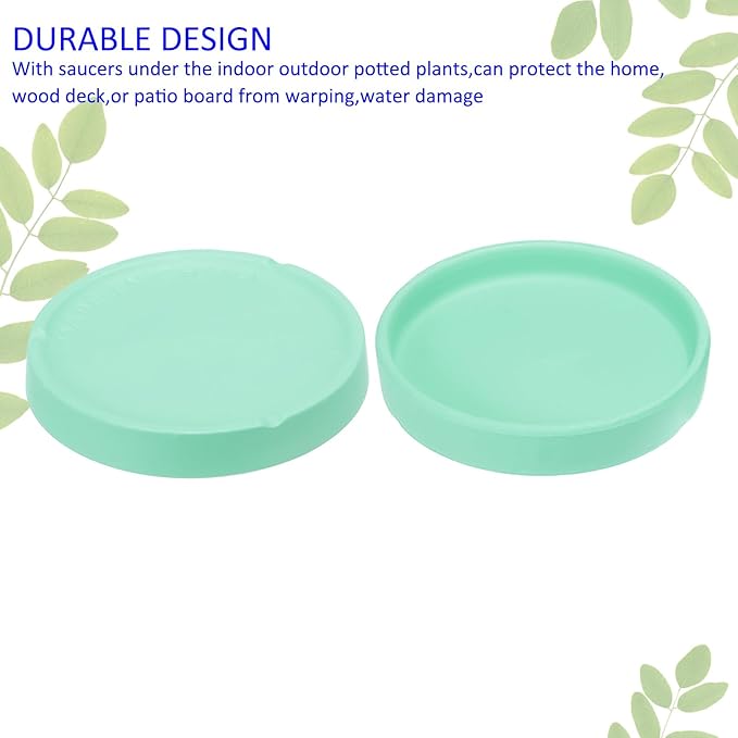 3 Pack Planter Saucers - Ceramic Plant Tray Flower Pot Drip Trays Round Apply to Outdoor/Garden (4/5/6inch, Turquoise)
