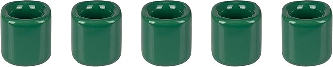 Mega Candles 5 pcs Green 1/2 Inch Diameter Ceramic Chime Ritual Spell Candle Holders, Great for Casting Chimes, Meditation, Rituals, Spells, Vigil, Witchcraft, Wiccan Supplies
