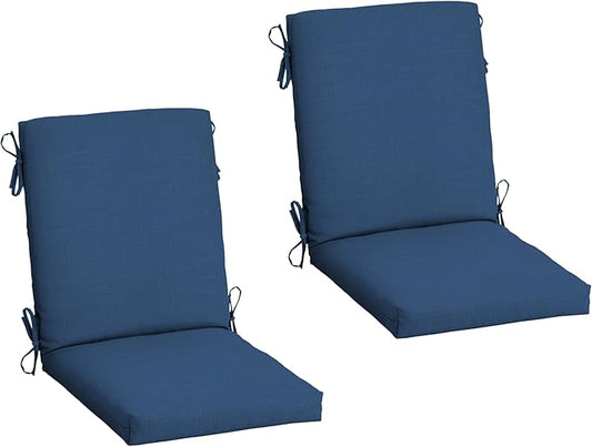 Arden Outdoor Patio Dining Chair Cushion, 20x44, Rain-Proof Seat Pad, Fade-Resistant Outdoor Cushion Cobalt Blue Texture