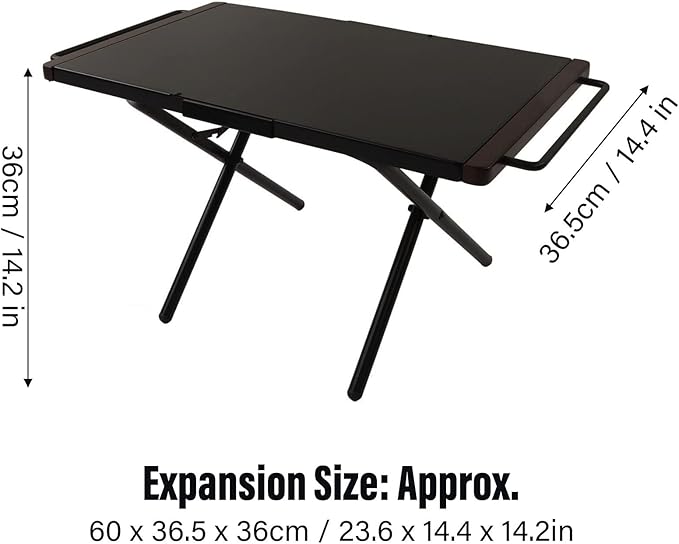 Folding Camping Table, Portable Picnic Table Outdoor Table with Hanging Side Pipe, Sturdy Lightweight Picnic Table with Storage Bag, Camping Accessories for Home Picnic BBQ Garden Cooking
