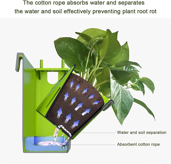 Vertical Wall Planter Stackable Wall Planter Garden Self Watering Wall-Mounted Planter Plant Flower Pot Holder for Indoor Outdoor Wall Plants Vegetables Decoration(Green)