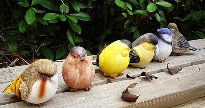 VILIGHT Bird Decor Decorative Birds - Outdoor and Indoor Bird Statues and Figurines - Bird Decorations for Home and Garden - Real Birds Size Set of 6