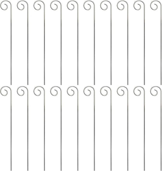 20Pcs Silver Planter Plant Label Hooks Garden Markers Stake Label Holder Hanger Garden Plant Sign Stake Rustproof Deformed Sign Hooks Container Accessories (20cm)