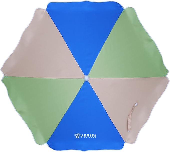 AMMSUN 5ft Seaside Beach Umbrella for Sand and Water Table - Kids Durable Umbrellas for children Beach Camping Garden Outdoor Play Shade