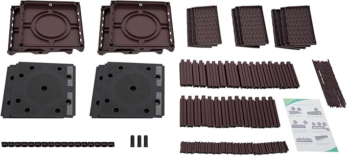 Set of 4 Raised Garden Bed with Legs Outdoor, Planter Raised Beds Kits with Drain Holes, Fruit Flowers Vegetables Standing Box for Patio Deck Porch Backyard
