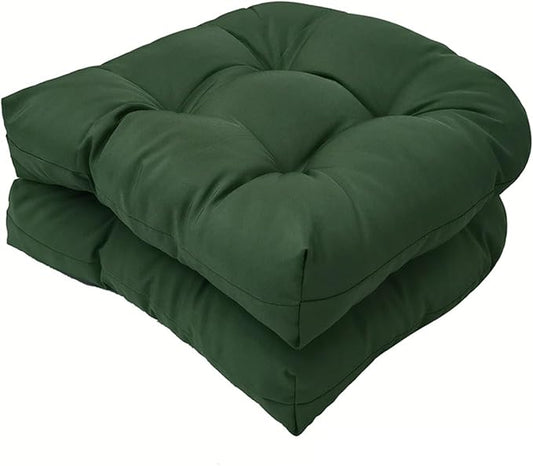 Outoor Patio Seat Cushions Dark Green,2 Count Indoor/Outdoor Rocking Chair Cushion Set Thickened Waterproof Patio Chair Pad,18.5 * 18.5in