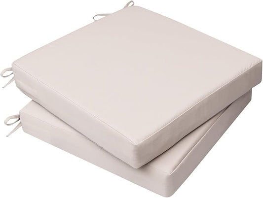 AAAAAcessories Outdoor Seat Cushions for Chairs, Waterproof, Fade-Resistant, 17" x 16" x 2", Patio Furniture Replacement Cushions, Set of 2, Sandstone Beige