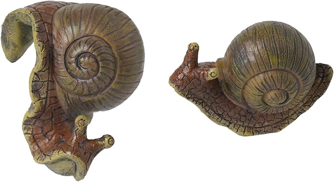 Resin Snail Plant Decorations Pots – Snail Flower Pot Huggers Climbing Statue for Flower Pots Indoor Plant Decorations Vase Miniature Fairy Garden Climbing Statue 5.9 * 3.3 * 4.3 inch