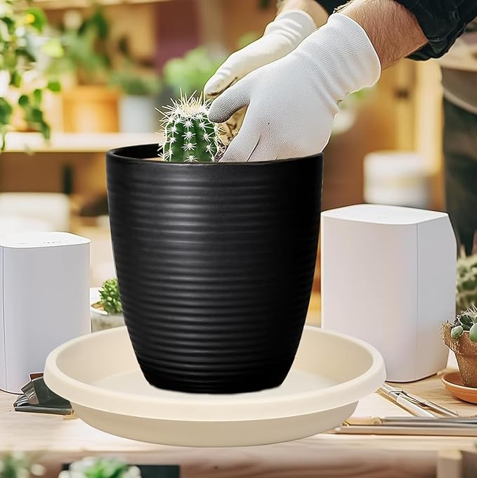 Plant Saucer 12 Inch Round 5 Pack Heavy Duty Plant Saucers Plastic Reusable Drip Trays for Flower Pots