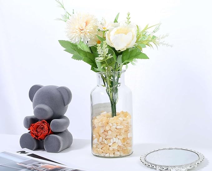 LAIDANLA Yellow Jade Crushed Stone Crystal Chips Bulk Natural Gemstones Healing Reiki Crystals Mini Quartz Vase Filler Aquarium Gravel 100g