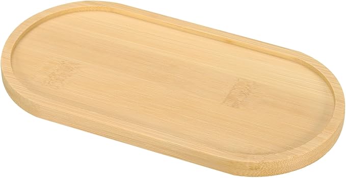 PATIKIL Bamboo Wood Saucer, 7x3.5 Inch Rectangular Wooden Plant Drainage Tray Bonsai Plants Saucer Succulent Pot for Home Balcony