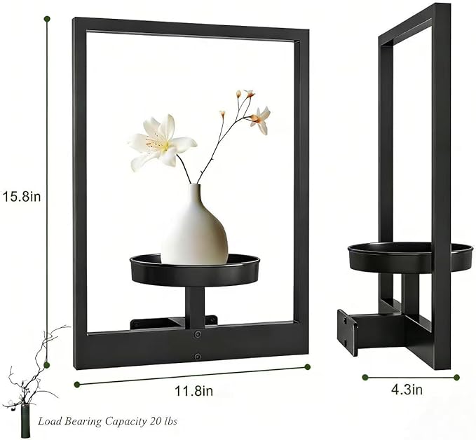 Wall Planter for Indoor Plants,Metal Floating Plant Racks,Picture Frame Design Hanging,Suitable for Window Plant Holders for Living Room,Bedroom,Balcony,Entryway,Patio 3-Pack