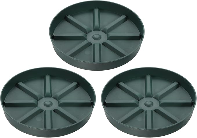 PATIKIL Plant Pot Saucers 7.5 Inch, 3 Pack Plastic Round Plant Pot Thicker Flower Drip Tray for Indoor Outdoor, Green