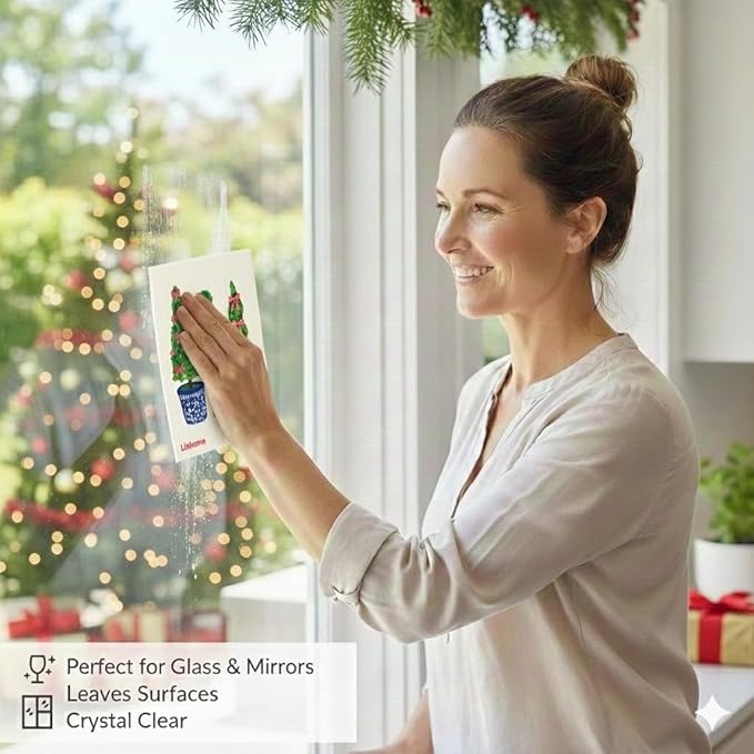 Chrimas Holiday Swedish Dishcloth, Reusable Paper Towel, Super Absorbent Cellulose Sponge, Washable Kitchen Cleaning Cloth (Festive Topiary Trio - 1 Pack)