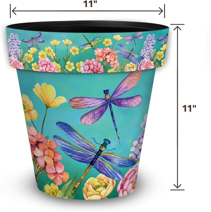 Briarwood Lane Summer Planter 11.75" x 11" x 11" Dragonfly Garden Medium for Summer Planter