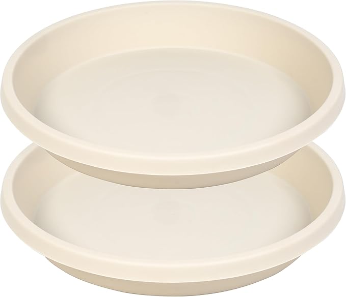 Plastic Plant Saucer Round 10 Inch 2 Pack Heavy Drip Trays for Indoor and Outdoor Plants Pots