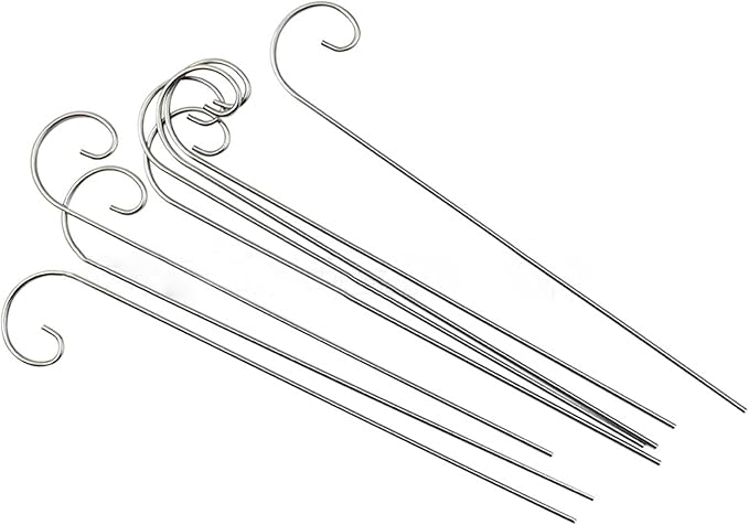 20 Pcs Silver 20cm Plant Label Hooks Garden Markers Stake Holder Plant Label Hanger Plant Sign Stake Rustproof Deformed Garden Plant Sign Hooks Hanging Rods for Flower Planter