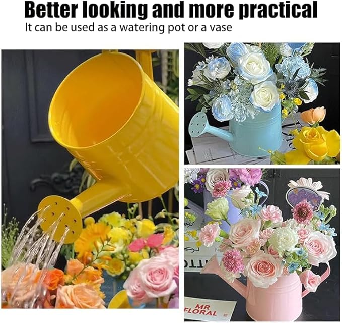 Watering Can Gardening Tool Accessories, Sprinkling Can 1L Metal Flower Garden Watering Can for Outdoor Indoor Plants Lawn Garden (Light Pink)