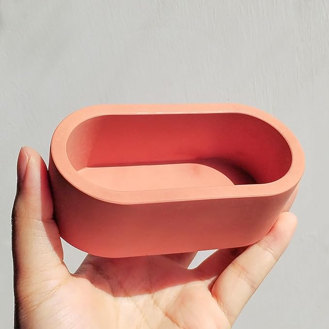Wehous 2PCS Oval Plant Pot Mold Candle Holder Storage Box Jar Silicone Molds for Epoxy Resin Casting Unique Jewelry Trinket Container Bowl Resin Concrete Cement Molds DIY Art Craft Table Home Decor